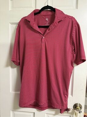 Turtleson Polo Red Striped Golf Shirt Men’s Size M